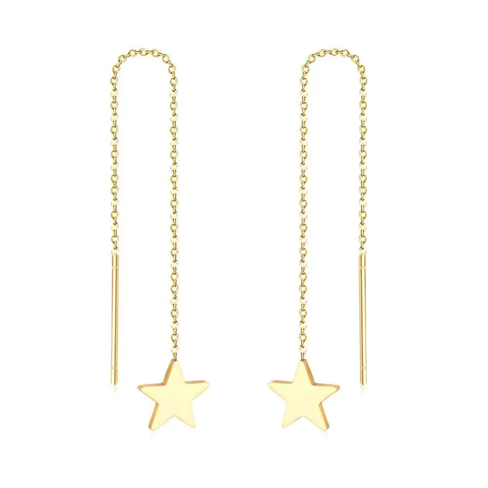 Brincos Star Drop Earring Stainless Steel Long Dangle Christmas Earrings Fashion Jewelry Earrings 2020 For Women asonjewelry